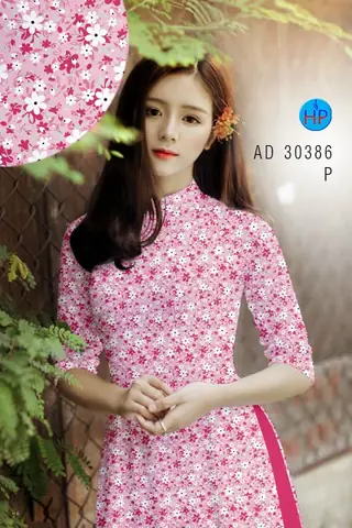 Vải Áo Dài Hoa Nhí Màu Hồng