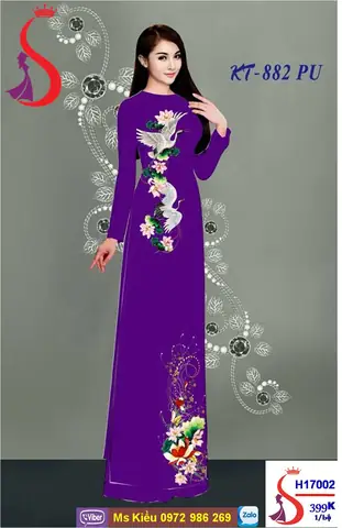Vải Áo Dài Màu Tím Hoa Cà