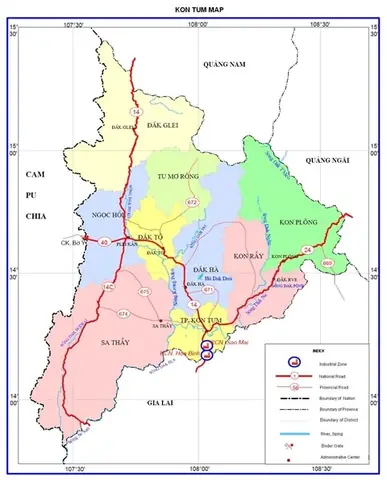 Vị Trí Địa Lý Tỉnh Kon Tum